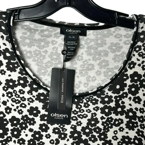 NWT  Olsen Europe XL ,100 cotton ,long sleeve , ditzy floral top. Scoop neckline - Picture 4 of 10